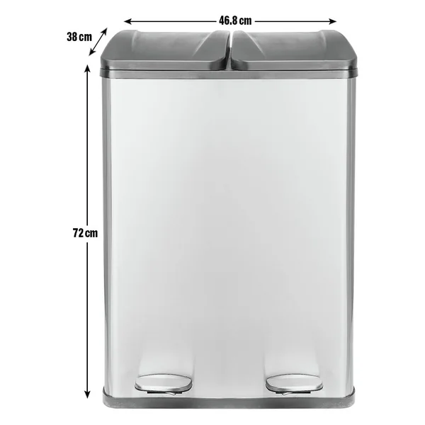 Habitat 55 Litre Twin Compartment Pedal Bin - Steel