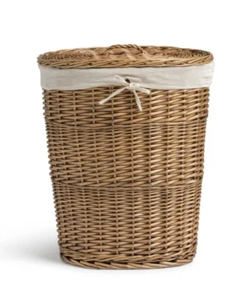 Habitat 60 Litre Oval Willow Linen Basket - Natural