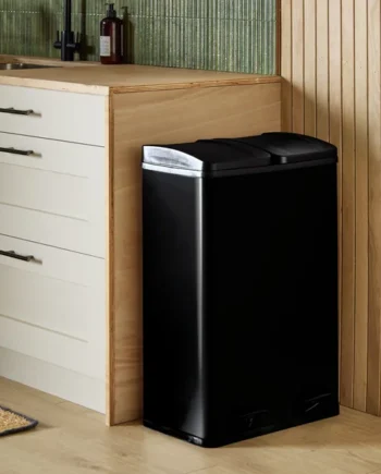 Habitat 60 Litre Twin Compartment Pedal Bin - Black