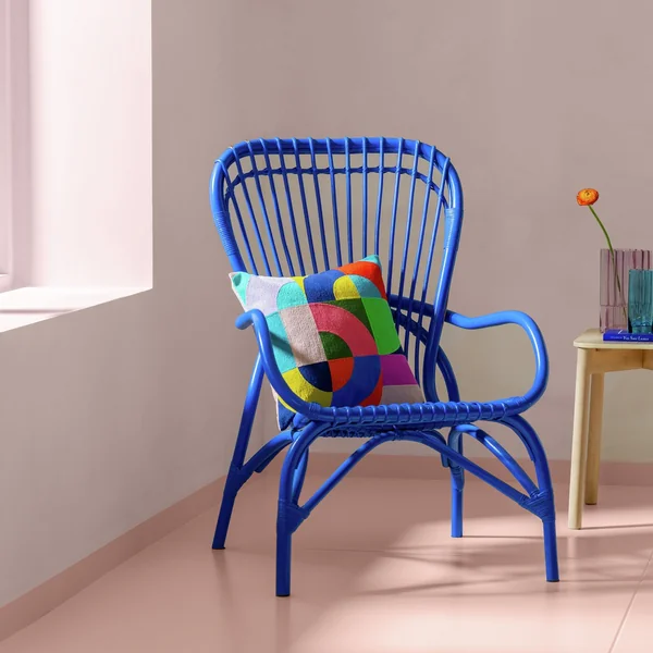 Habitat 60 Wyatt Rattan Chair - Blue