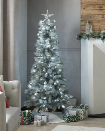 Habitat 6ft Pre lit Silver Snowy Christmas Tree