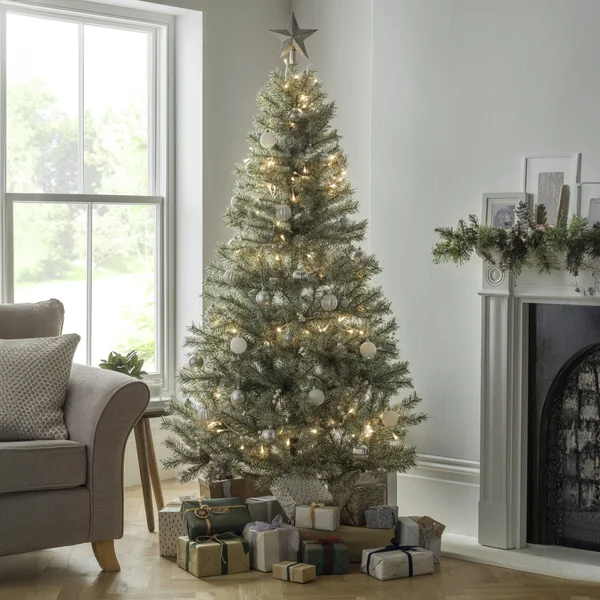 Habitat 6ft Snowy Mixed Frost With Berries Christmas Tree
