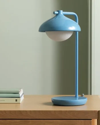 Habitat Acorn Metal Desk Lamp - Cornflower Blue