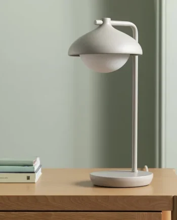 Habitat Acorn Metal Desk Lamp - Latte