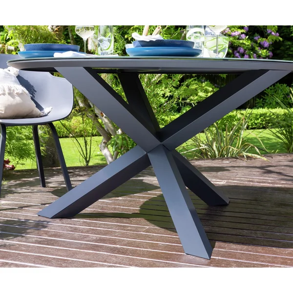 Habitat Aegaen 6 Seater Metal Patio Set - Grey