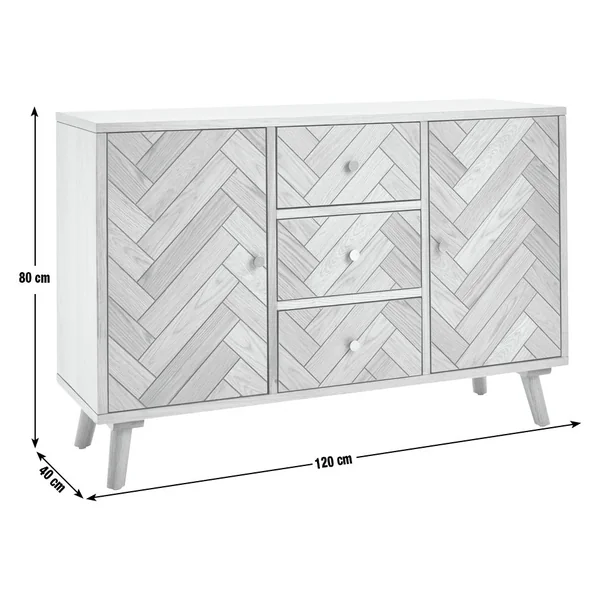 Habitat Afram 2 Door 3 Drawer Sideboard - Natural