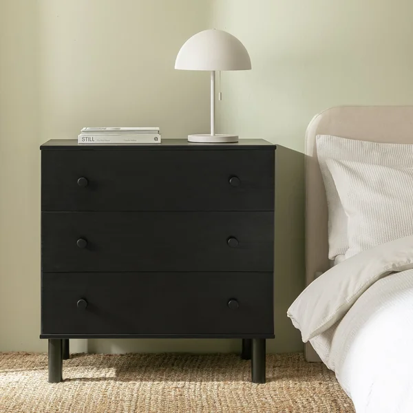 Habitat Akio 3 Drawer Chest - Black