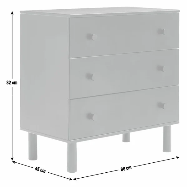 Habitat Akio 3 Drawer Chest - Black