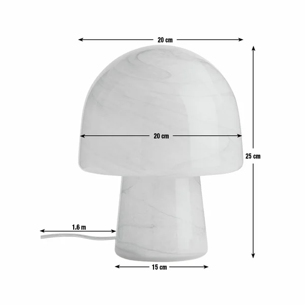 Habitat Alabaster Glass Mushroom Table Lamp - Peach