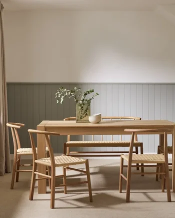 Habitat Alston Oak Dining Table, 1 Bench & 4 Chairs