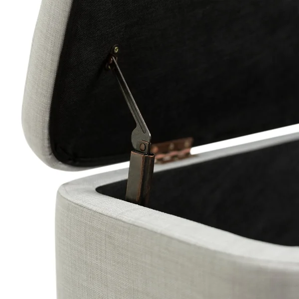 Habitat Aspen Fabric Storage Ottoman - Light Grey
