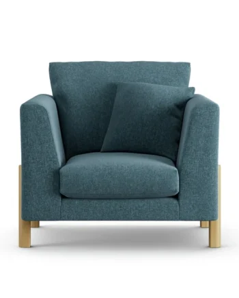 Habitat Aston Fabric Armchair - Blue - Ash Leg