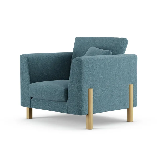 Habitat Aston Fabric Armchair - Blue - Ash Leg