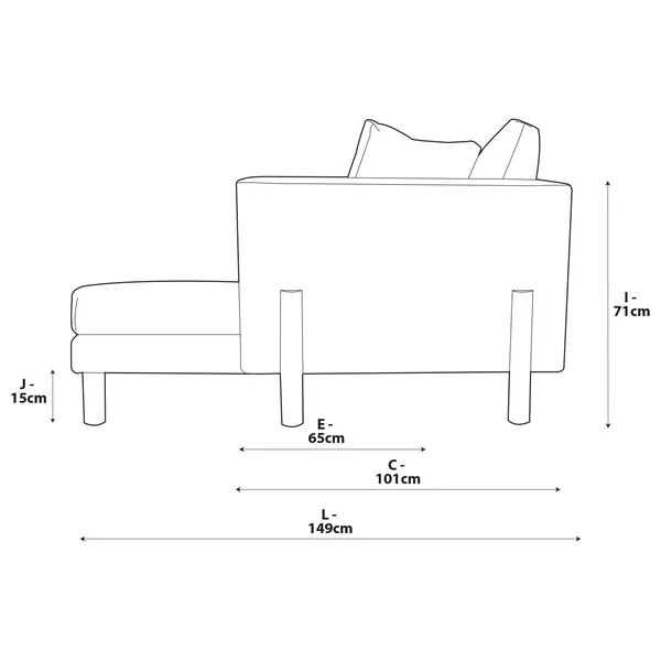 Habitat Aston Right Hand Corner Sofa - Latte - Black Leg