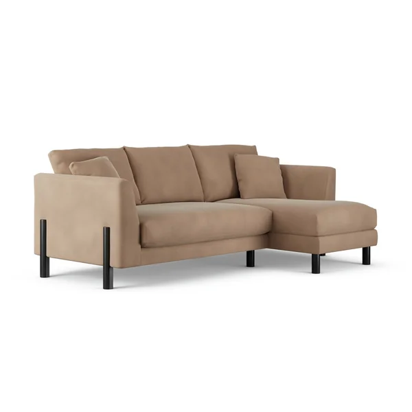 Habitat Aston Right Hand Corner Sofa - Latte - Black Leg