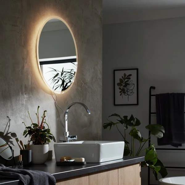 Habitat Bathroom LED Circle Backlit Demister Touch Mirror