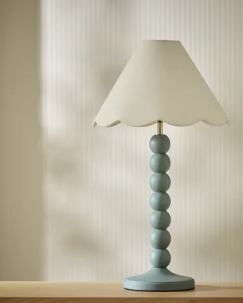 Habitat Bobbin Mango Wood Table Lamp Base Only - Blue