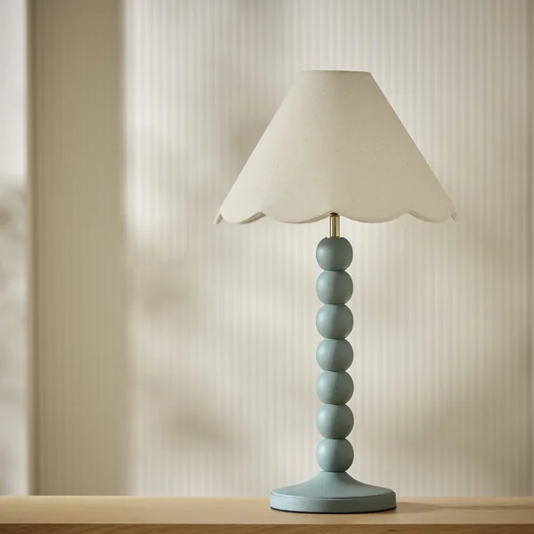 Habitat Bobbin Mango Wood Table Lamp Base Only - Blue