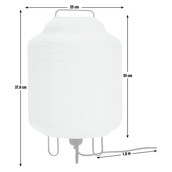 Habitat Boulle Japonais 37cm Steel Paper Table Lamp - White