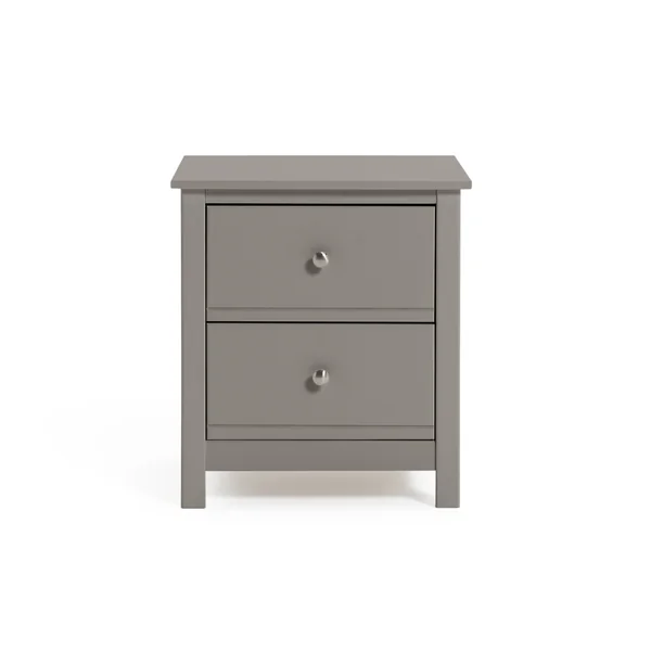 Habitat Brooklyn 2 Drawer Bedside Table - Grey