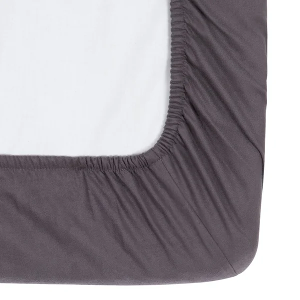 Habitat Brushed Cotton Plain Charcoal Fitted Sheet-Single