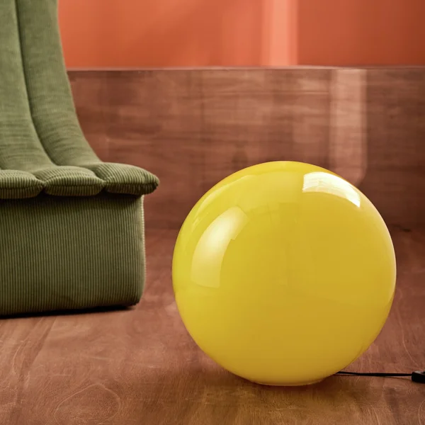 Habitat Caliban XL Globe Glass Lamp - Yellow