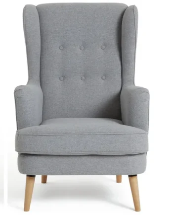 Habitat Callie Fabric Wingback Chair- Light Grey