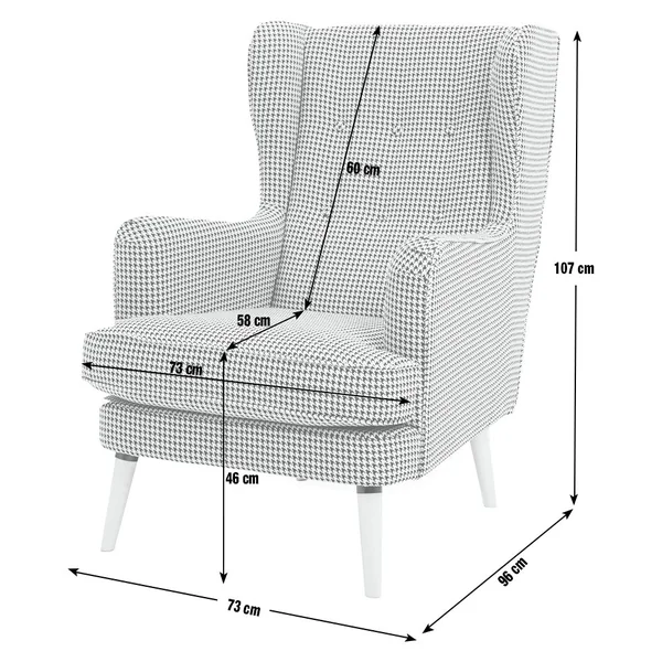 Habitat Callie Fabric Wingback Chair- Light Grey