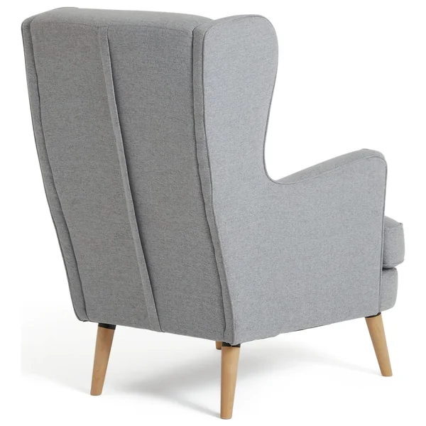 Habitat Callie Fabric Wingback Chair- Light Grey