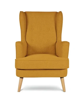 Habitat Callie Self Assembly Fabric Wingback Armchair-Yellow
