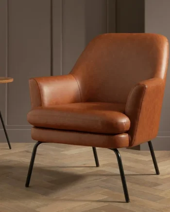 Habitat Celine Faux Leather Accent Chair - Tan