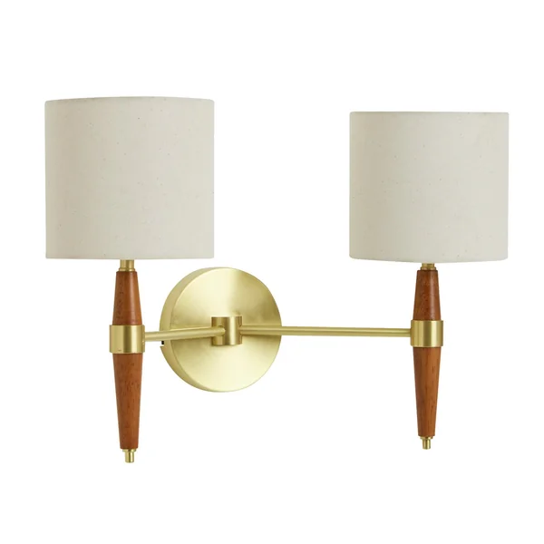 Habitat Century Wood 2 Light Wall Light - Walnut
