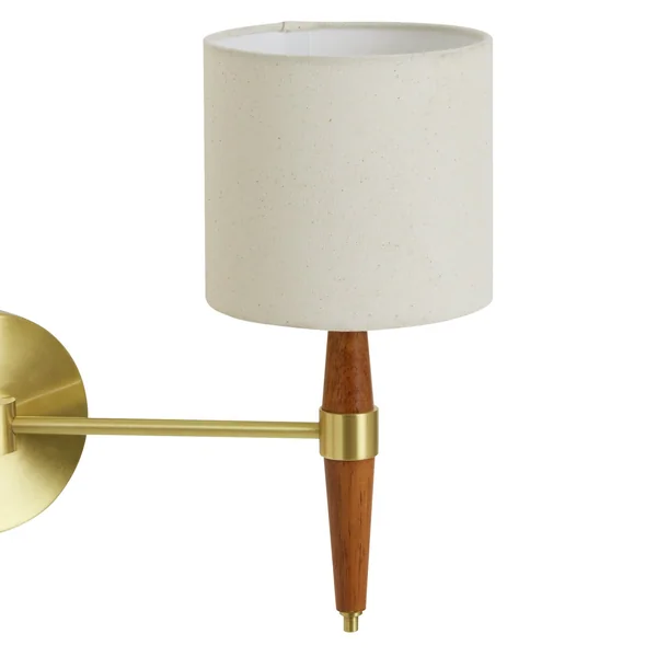 Habitat Century Wood 2 Light Wall Light - Walnut