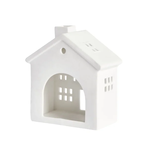 Habitat Ceramic House Tealight Holder - White