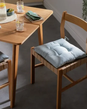 Habitat Chambray Pack of 2 Seat Cushions - Duck Egg