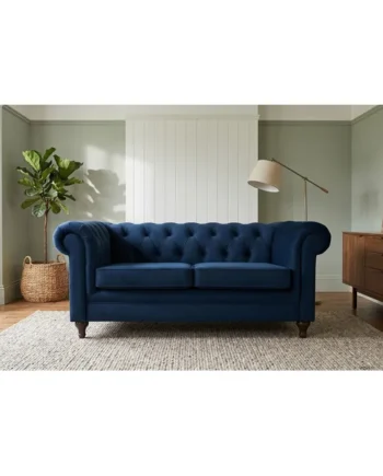 Habitat Chesterfield Velvet 2 Seater Sofa - Blue
