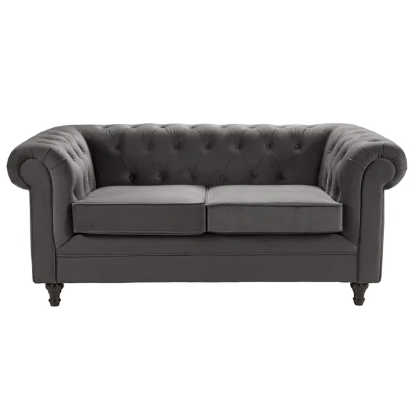Habitat Chesterfield Velvet 2 Seater Sofa - Charcoal