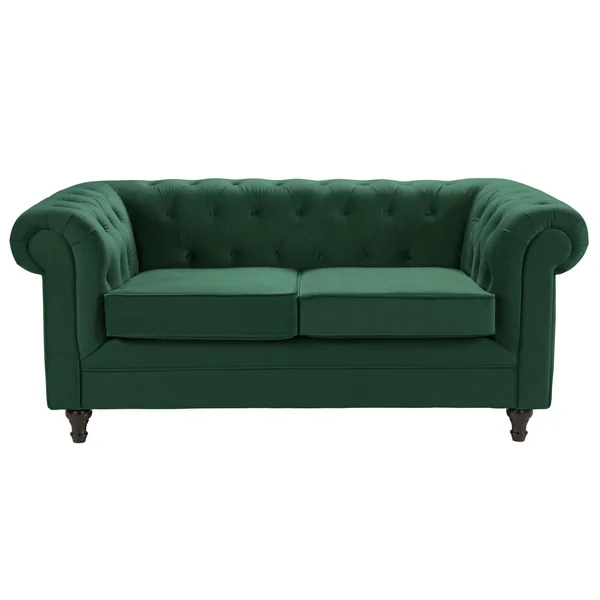 Habitat Chesterfield Velvet 2 Seater Sofa - Green