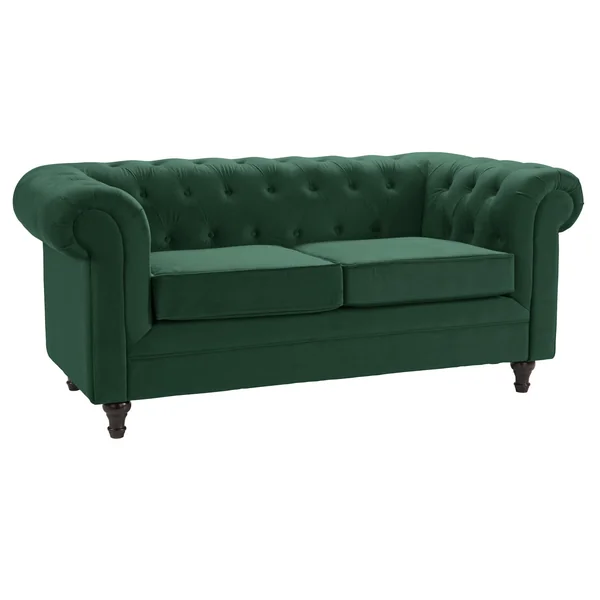 Habitat Chesterfield Velvet 2 Seater Sofa - Green