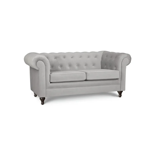 Habitat Chesterfield Velvet 2 Seater Sofa - Light Grey