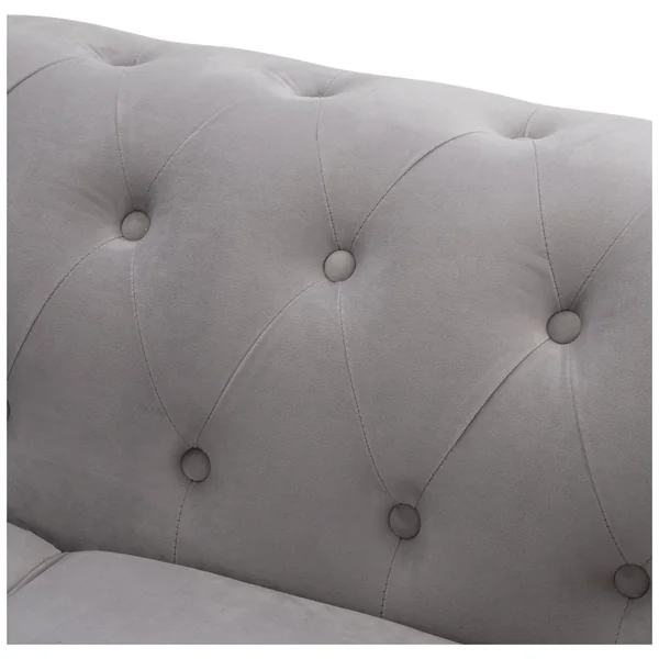 Habitat Chesterfield Velvet 2 Seater Sofa - Light Grey