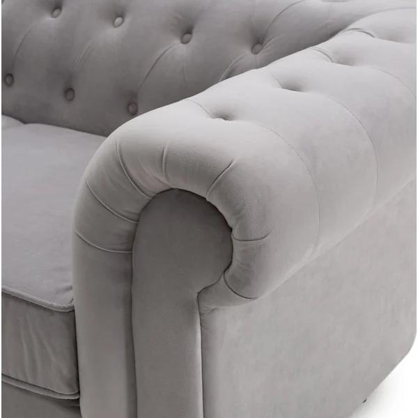 Habitat Chesterfield Velvet 2 Seater Sofa - Light Grey