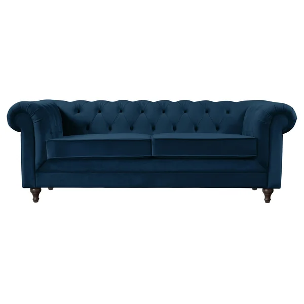 Habitat Chesterfield Velvet 3 Seater Sofa - Blue