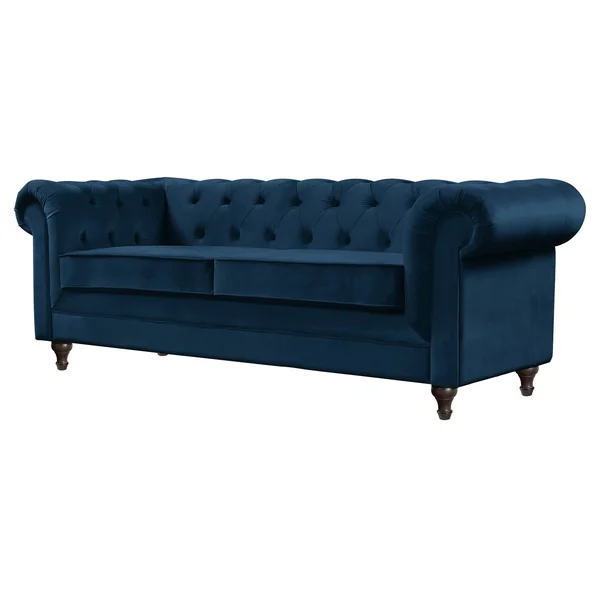Habitat Chesterfield Velvet 3 Seater Sofa - Blue
