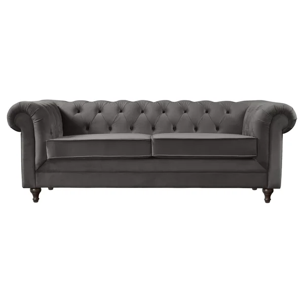 Habitat Chesterfield Velvet 3 Seater Sofa - Charcoal