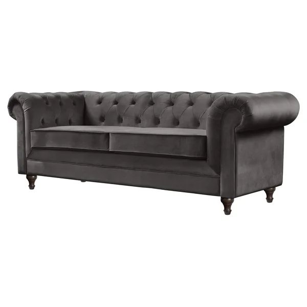 Habitat Chesterfield Velvet 3 Seater Sofa - Charcoal