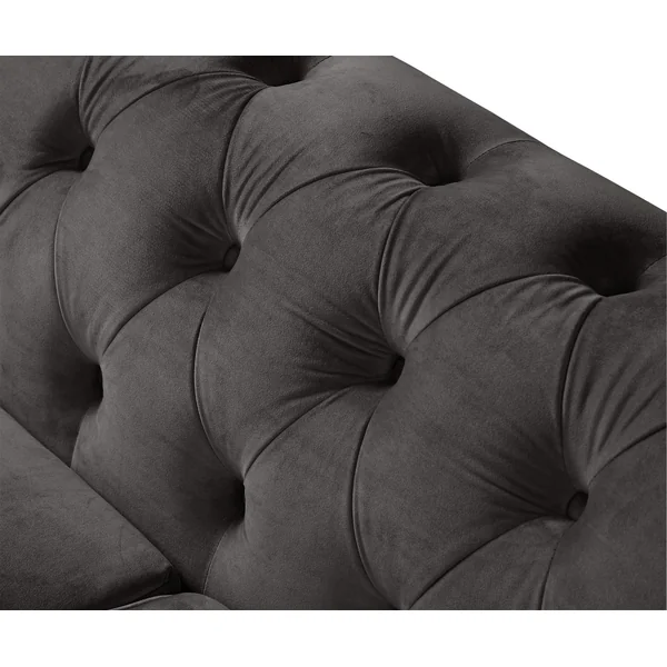 Habitat Chesterfield Velvet 3 Seater Sofa - Charcoal
