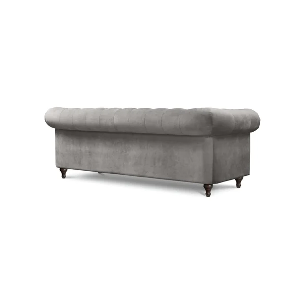 Habitat Chesterfield Velvet 3 Seater Sofa - Light Grey