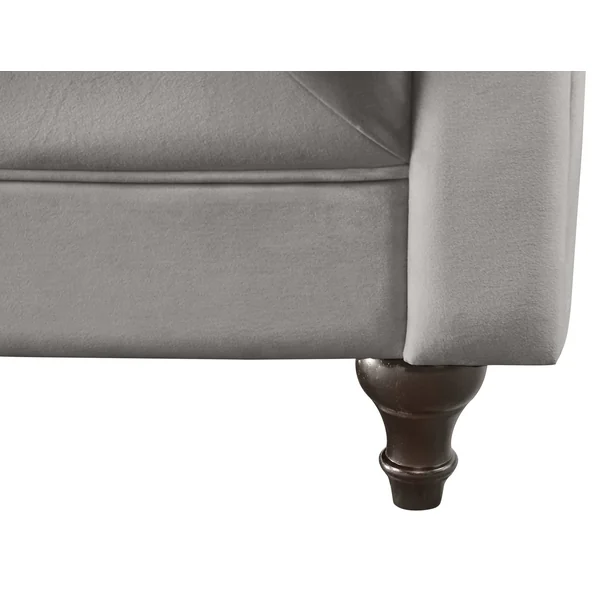 Habitat Chesterfield Velvet 3 Seater Sofa - Light Grey