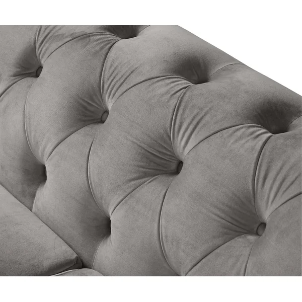 Habitat Chesterfield Velvet 3 Seater Sofa - Light Grey